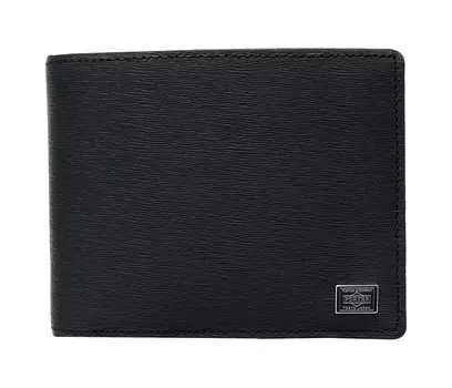 Текущий двухслойный кошелек из натуральной кожи Star [Porter] (Корова (Тисненый), черный)