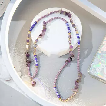 Телефон Бусины Цепочка Бусины Держатель для шнурка Ремесло, Подвеска, Портативный Декоративный, фиолетовый