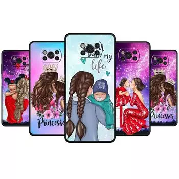 Телефон Funda Fashion Girl Super Mom baby для Xiaomi POCO MI 11 lite 9T M3 M4 Pro 5G F3 10T X4 11T F4 GT X3 NFC Capinha POCO X4 NFC