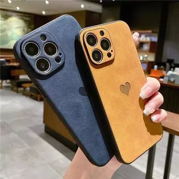 Телефон из кожи овчины Love Heart для Iphone 13 12 11 Pro Max Xs Max Xr X Xs 13 Pro 11 12, противоударный бампер, мягкий силиконовый чехол For iPhone XR