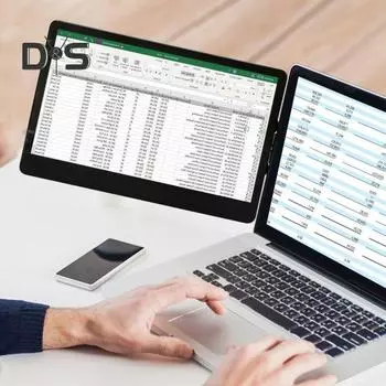 Телефон Ноутбук Экранный Расширитель Совместимость с HD Входы Стерео Звук Компактный Дизайн Универсальный Портативный Двойной Монитор чёрный