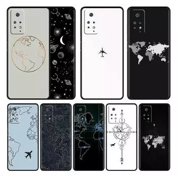 Телефон принципиально роскошный популярный дизайн карты самолетов противоударный смартфон для Redmi 9A 7 K40 9T 10 9 9S 11 Pro 9C 8 10C 8T K50 Redmi Note 7