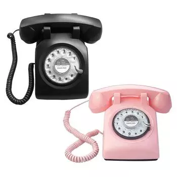 Телефон с дисковым набором номера, проводной стационарный телефон 1960-х годов, кнопка повторного набора номера, старомодный телефон, антикварный стационарный телефон для домашнего офиса чёрный
