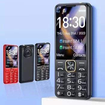 i33(H11) Телефон с кнопками LTE 4G 2,4 дюйма 1500 мАч будильник музыкальный плеер фонарик две SIM-карты 2G телефон чёрный