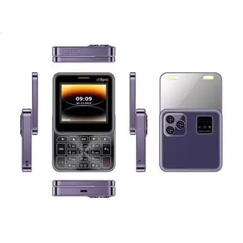 Телефон-слайдер i19 Pro, 2,4 дюйма, классический мини-телефон 2G с двумя SIM-картами, несколько цветов, дополнительный портативный супермаленький мобильный телефон чёрный