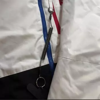 Телефонный шнурок-привязь, прочный металлический, многоцелевой, со съемным креплением чёрный