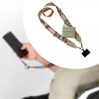 Телефонный шнурок регулируемый шейный ремешок для пеших прогулок на велосипеде для женщин Purple