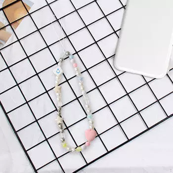 Телефонный шнурок с бусинами, милый браслет, брелок, стильные брелки, идеальный подарок, декоративный Pink Bow