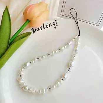 Телефонный шнурок с короткой цепочкой, разные формы, жемчужный ремешок, анти-потеряшка, универсальная сумка-клипса для телефонной цепочки