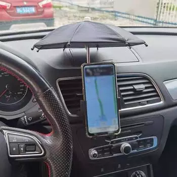 Телефонный зонтик для солнца, подставка на присоске, креативный уличный держатель для сотового телефона, солнцезащитный козырек, маленький мультяшный кронштейн, автомобильный держатель для телефона чёрный