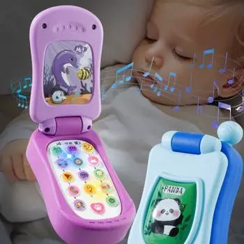 Телефоны с откидной крышкой Музыкальные игрушки Моделирование Управление телефоном Музыка Игрушка для сна Подарки на день рождения красный
