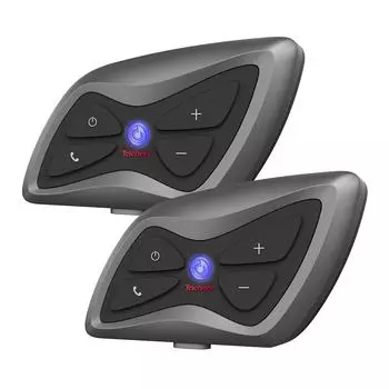 Teleheer T6 Plus Мотоциклетный шлем Интерком 1500M Диапазон BT5.1 Громкая связь Полнодуплексный режим 2 Packs чёрный