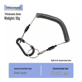 Telescopic Elastic Fishing Rope with Luya Clamp and Key Spring for Anti-Lost Control and Mountaineering.