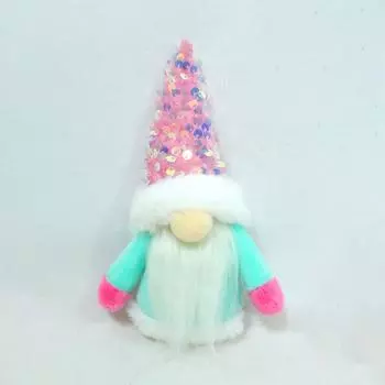 Telescopic long-legged plush doll creative Christmas ornament ornament cartoon Santa Claus shape fabric doll