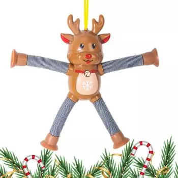 Телескопическая присоска, украшение, сенсорные меха, антистрессовое украшение, Санта-Клаус, снеговик, пряничный лось, антистрессовый стикер