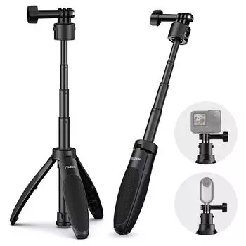TELESIN S1-MNP-02 40cm/ 15.7in Extendable Selfie Stick Tripod Stand with Quick Release Mounting чёрный