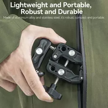 TELESIN SC-001 Многофункциональный зажим для велосипедного руля, адаптер, крепление, шаровой зажим, двойной чёрный