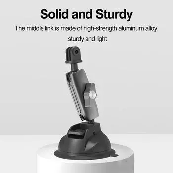 TELESIN TE-SUC-010 Крепление на присоске из алюминиевого сплава с винтом с двойной шаровой головкой 1/4 дюйма чёрный