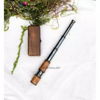 Телескоп Brass Telescope I с деревянным ящиком, ручной телескоп, подарок на День отца, пиратский телескоп, подарок на выпускной, капитанский телескоп