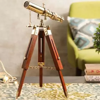 Телескоп Golden Maritime Brass с регулируемой подставкой-треногой, телескоп Brass Telescope как