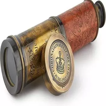 Телескоп из кожи, вырезанный наполовину – 50,8 см, латунная морская подзорная труба с функциональным винтажным дизайном-репликой как