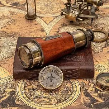 Телескоп из латуни 50,8 см, шестиугольный конусный телескоп из латуни, мощный 20-кратный объектив с прозрачным зрением, морской телескоп в подарок