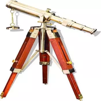 Телескоп из латуни с регулируемой деревянной подставкой-треногом, морская подзорная труба для домашнего офиса, декора и коллекционирования, идеальный подарок
