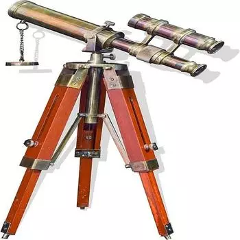 Телескоп из латуни с регулируемой деревянной подставкой-треногом, морская подзорная труба для домашнего офиса, декора и коллекционирования, идеальный подарок