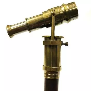 Телескоп из старинной латунной трости с деревянной тростью - коричневая деревянная телескопическая ручка трости