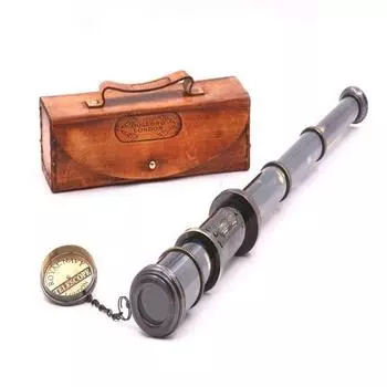 Телескоп Капитан 43,18 см в диаметре Пиратский телескоп в кожаном футляре