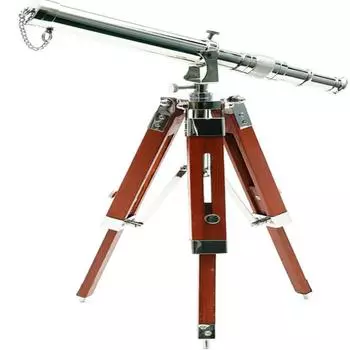 Телескоп ручной работы из латуни с треногой – никелевое покрытие – 38,1 см как