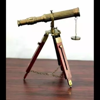 Телескоп с деревянной подставкой-треногом, морской винтажный антикварный декоративный подарок