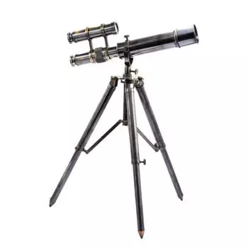 Телескоп с двумя стволами из латуни и штативом – старинный морской рабочий телескоп, длина 35 см как