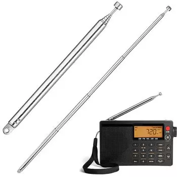 Телескопическая антенна Samcos для радио FM AM, портативная радиоантенна, 2 шт., высокочувствительный приемник для помещений, 7-уровневая стержневая антенна, телескопическая антенна