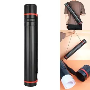 Телескопическая художественная транспортная труба для документов, рисования, художественных работ, телескопическая художественная живопись, переносная труба, держатель для хранения чёрный