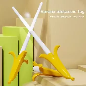 Телескопическая игрушка-банан, выдвижной банановый меч Gravities, снятие стресса, растягивающаяся реалистичная желтая банановая палочка, подарок для малышей, мальчиков и девочек жёлтый