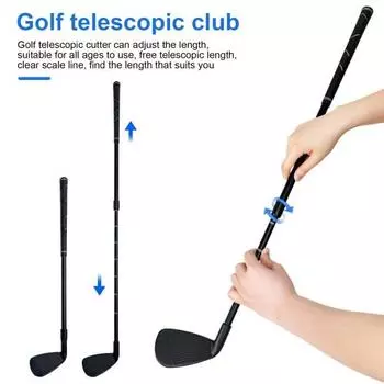 Телескопическая клюшка для гольфа, 2 секции, регулируемая нескользящая ручка, левая и правая, в помещении, на открытом воздухе, для детей, подростков, для взрослых, клюшка для гольфа, аксессуары для гольфа чёрный