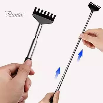 Телескопическая лопатка для спины с 4-секционной ручкой из нержавеющей стали, портативная выдвижная лопатка для спины для мужчин и женщин, чесалка для спины белый