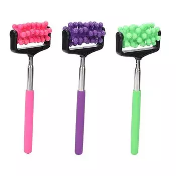 Телескопическая массажная палочка для спины для мужчин и женщин, бытовой роликовый массажер для облегчения боли в мышцах Purple