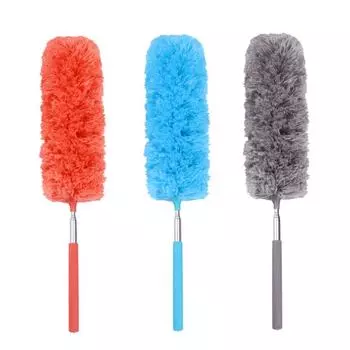 Телескопическая метелка для пыли с выдвижной ручкой длиной 82 см, волшебная статическая щетка серый