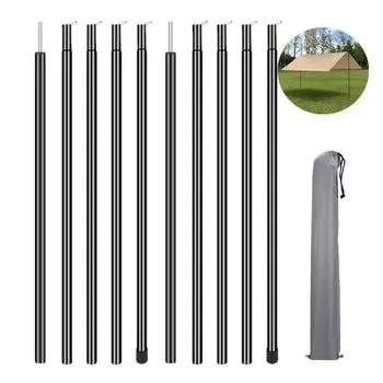 Телескопическая палатка, 2 комплекта, регулируемые стержни из алюминиевого сплава для походов, кемпинга, тента, укрытия, навеса
