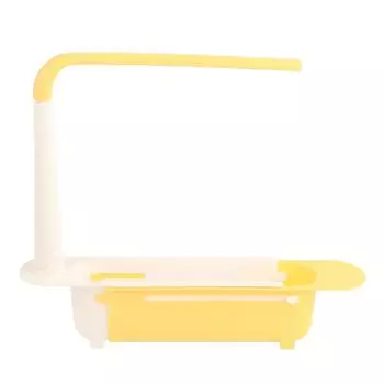 Телескопическая полка для хранения раковины, длина свободно регулируется, большая емкость, полипропиленовый расширяемый органайзер для раковины красный