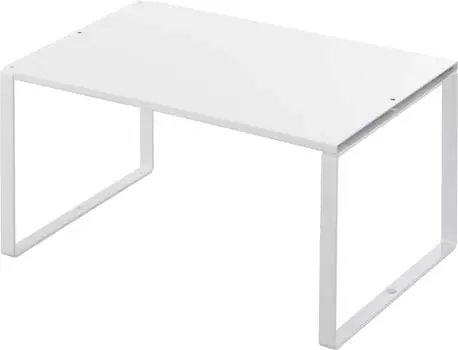 Телескопическая полка для хранения Yamazaki 3865, белая, прибл.. Ш 14,4-23,6 x Г 9,1 x В 7,1 дюйма (36,5-60 х 23 х 18 см), Башня, Хранение под раковиной, Кухня R