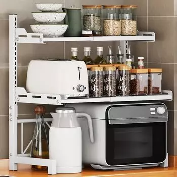 Телескопическая полка для микроволновой печи, полка для тостера, ширина, высота, регулируемая x глубина 33 см, кухонная полка, полка для хранения на плите, полка для микроволновой печи для офисного хранения