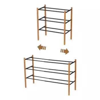 Телескопическая полка для обуви Yamazaki Jitsugyo Plain 3 Tier Black 3519 чёрный