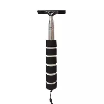 Телескопическая ручка для стеклоочистителя заднего вида автомобиля. Прочные нержавеющие инструменты для чистки автомобильных стекол. Щетка для чистки. чёрный