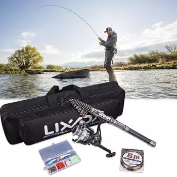 Телескопическая рыболовная катушка из углеродного волокна, удочка, спиннинговые катушки, аксессуары для рыбалки 1.8m