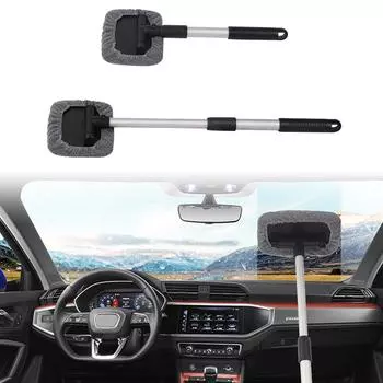 Телескопическая щетка для мытья стекла. Простой в использовании инструмент для чистки лобового стекла. Выдвижной очиститель лобового стекла. Щетка для чистки окон.