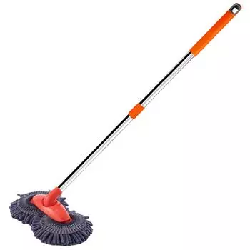 - Телескопическая швабра с двойной головкой и выдвижной ручкой, швабра для автомобиля, аксессуары для ухода за автомобилем Aluminum pole