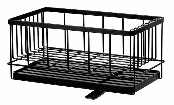 Телескопическая система Yamazaki Jitsugyo над раковиной. Стеллаж для сушки. Корзина для хранения. L. Черная башня. Можно свободно комбинировать. Стеллаж для хранения. Инструмент для хранения. Легко. чёрный